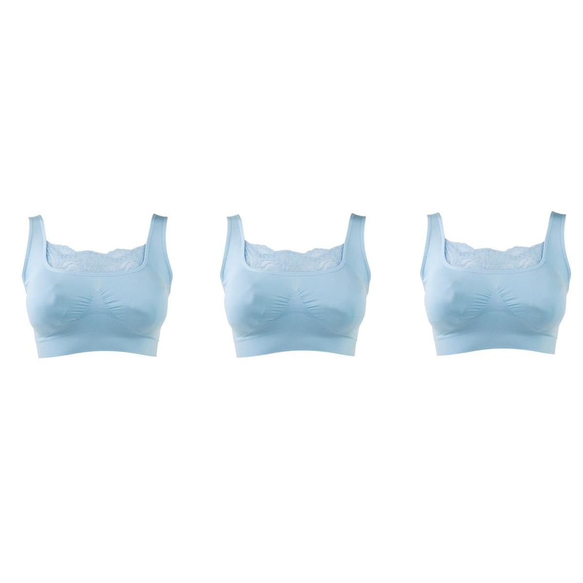 Rhonda Shear 3-pack Ahh Bra with Lace Inset and Removable Pads