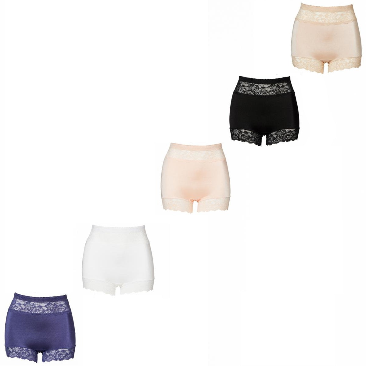 Rhonda Shear 5-pack Pinup Panty with Lace Trim