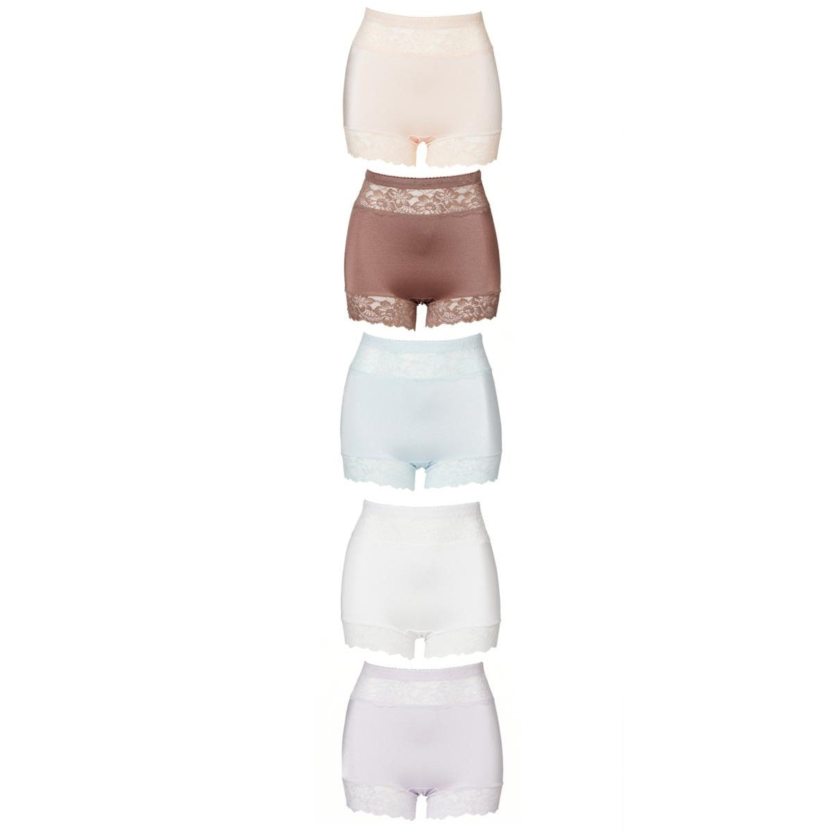 Rhonda Shear 5-pack Pinup Panty with Lace Trim
