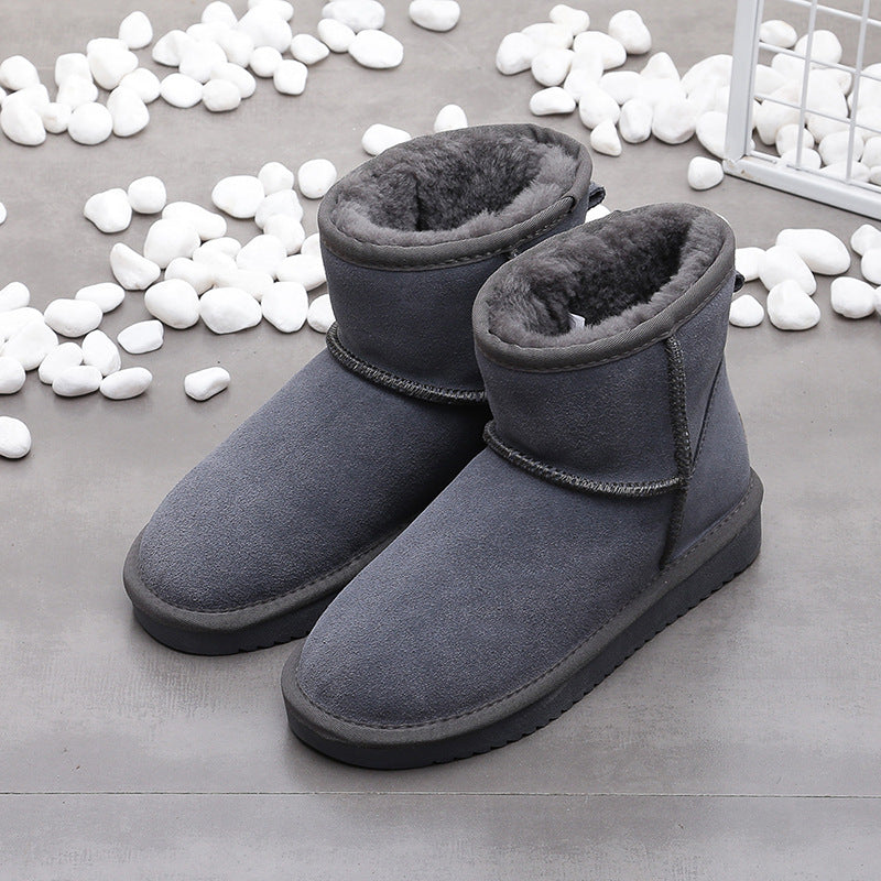 Snow Boots Women's Short Boots Flat Soled Plush Cotton Boots