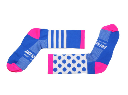 Nylon Cycling Socks Rose and Blue