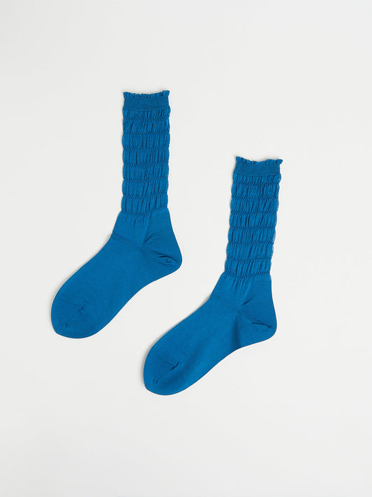 Shirring Socks in Turquoise