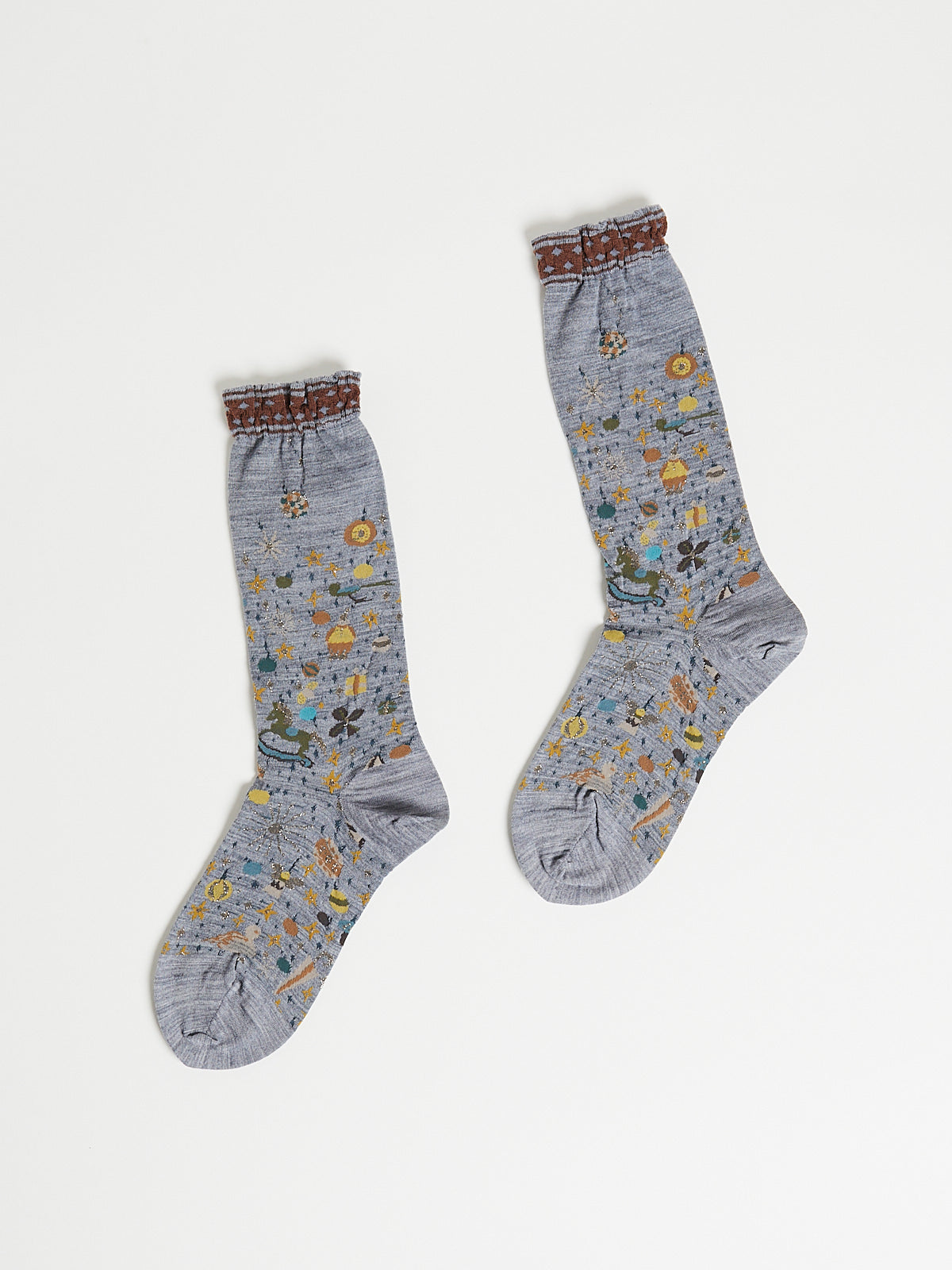 Wish Upon a Star Socks in Mix Grey