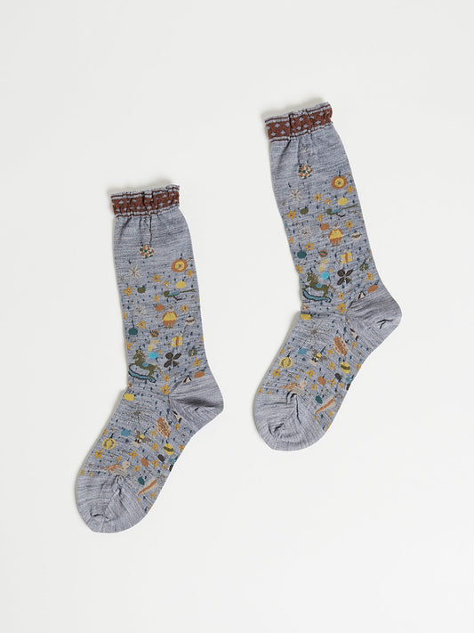 Wish Upon a Star Socks in Mix Grey