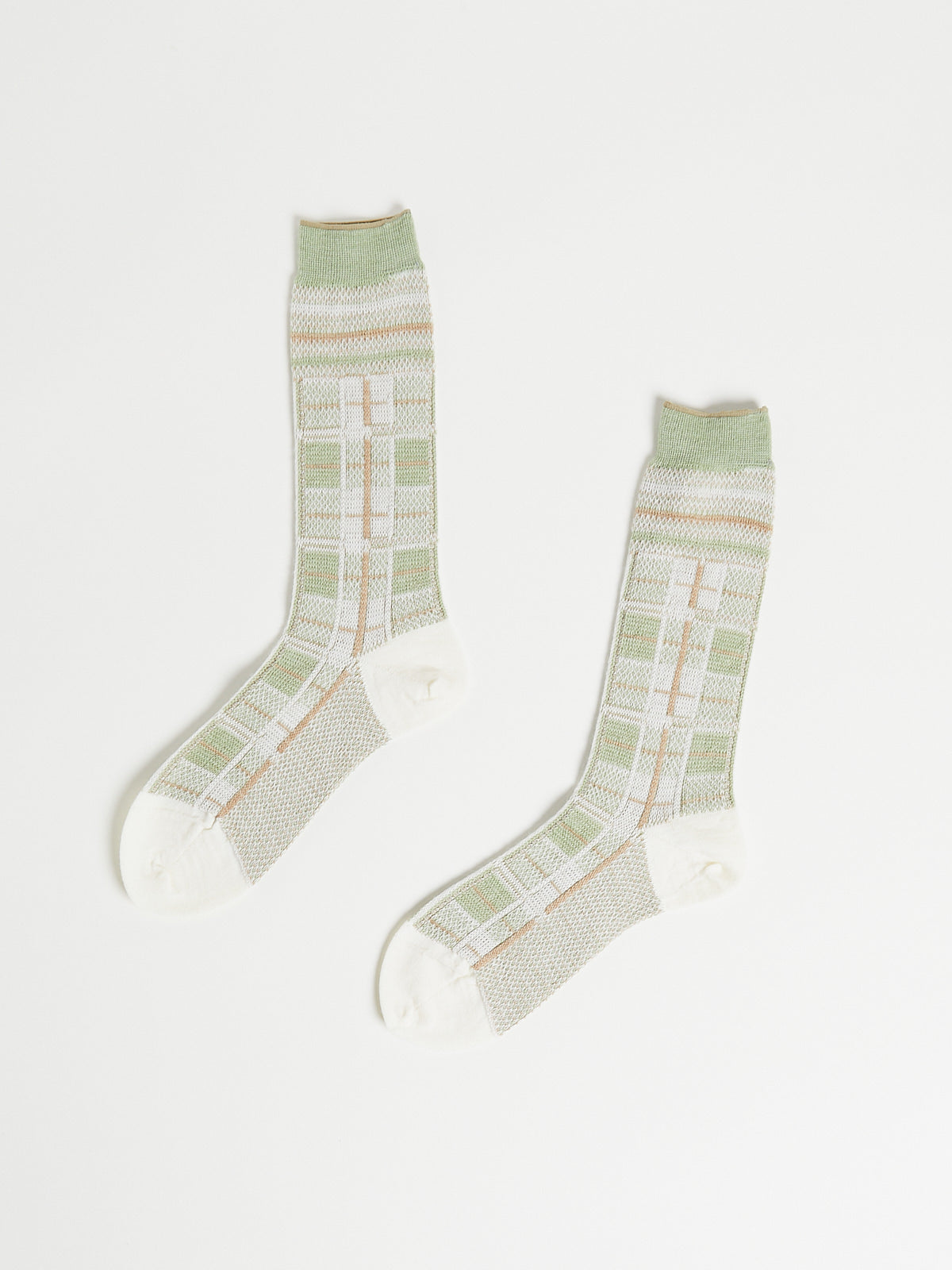 Tartan Check Socks in Ivory