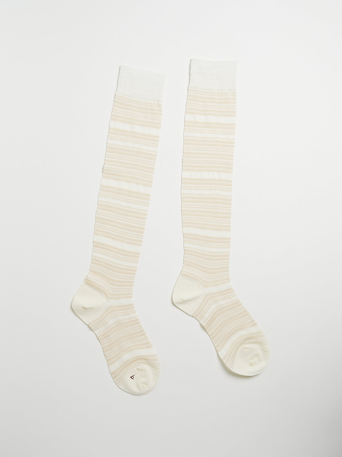 Sheer Stripe Stocking in Ivory