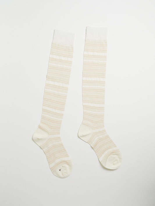 Sheer Stripe Stocking in Ivory
