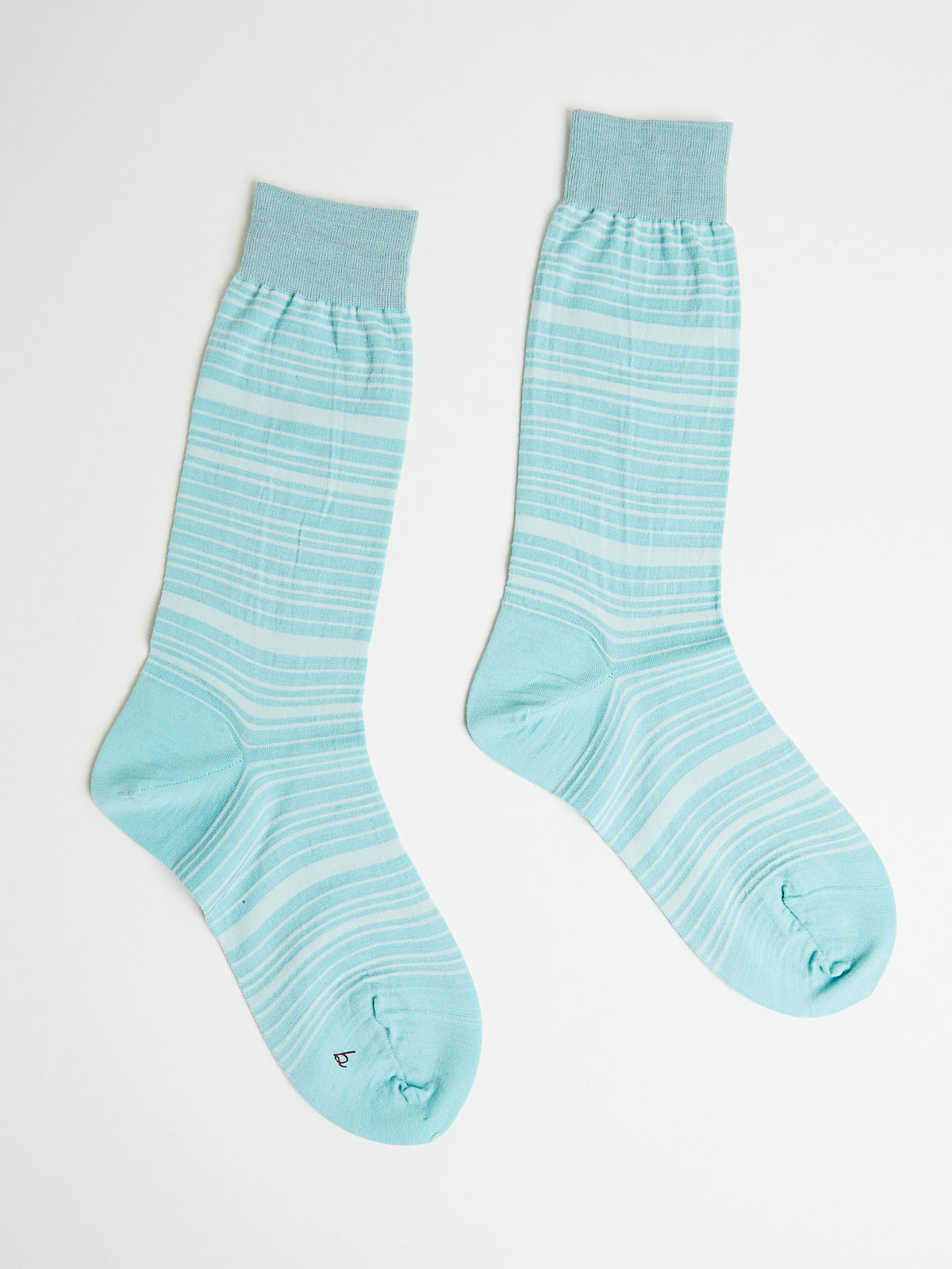 Stripe Socks in Mint Blue