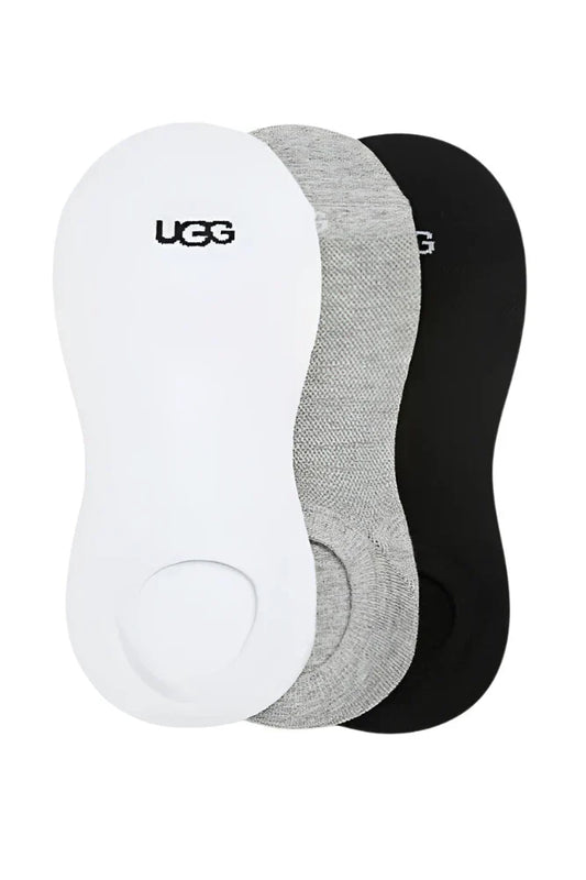 UGG® Stela No Show 3 Pack Socks White/Grey/Black