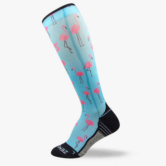 Pink Flamingos Compression Socks (Knee-High)