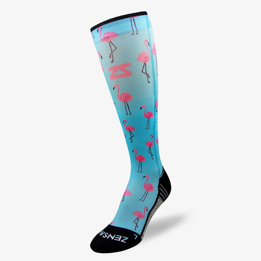 Pink Flamingos Compression Socks (Knee-High)