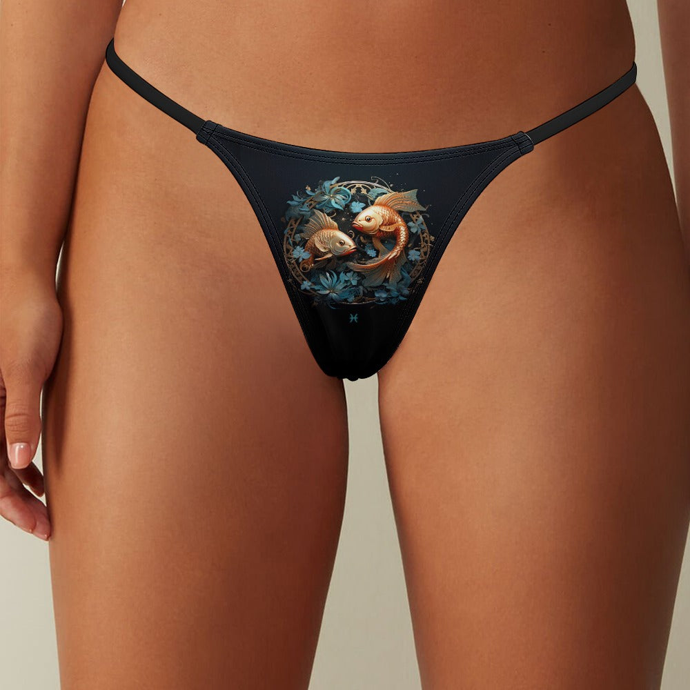 Pisces Zodiac Sign Ladies Thin Thong