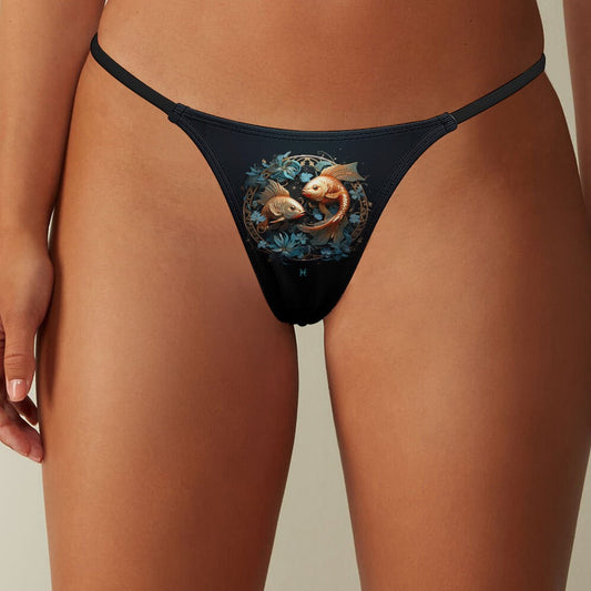 Pisces Zodiac Sign Ladies Thin Thong