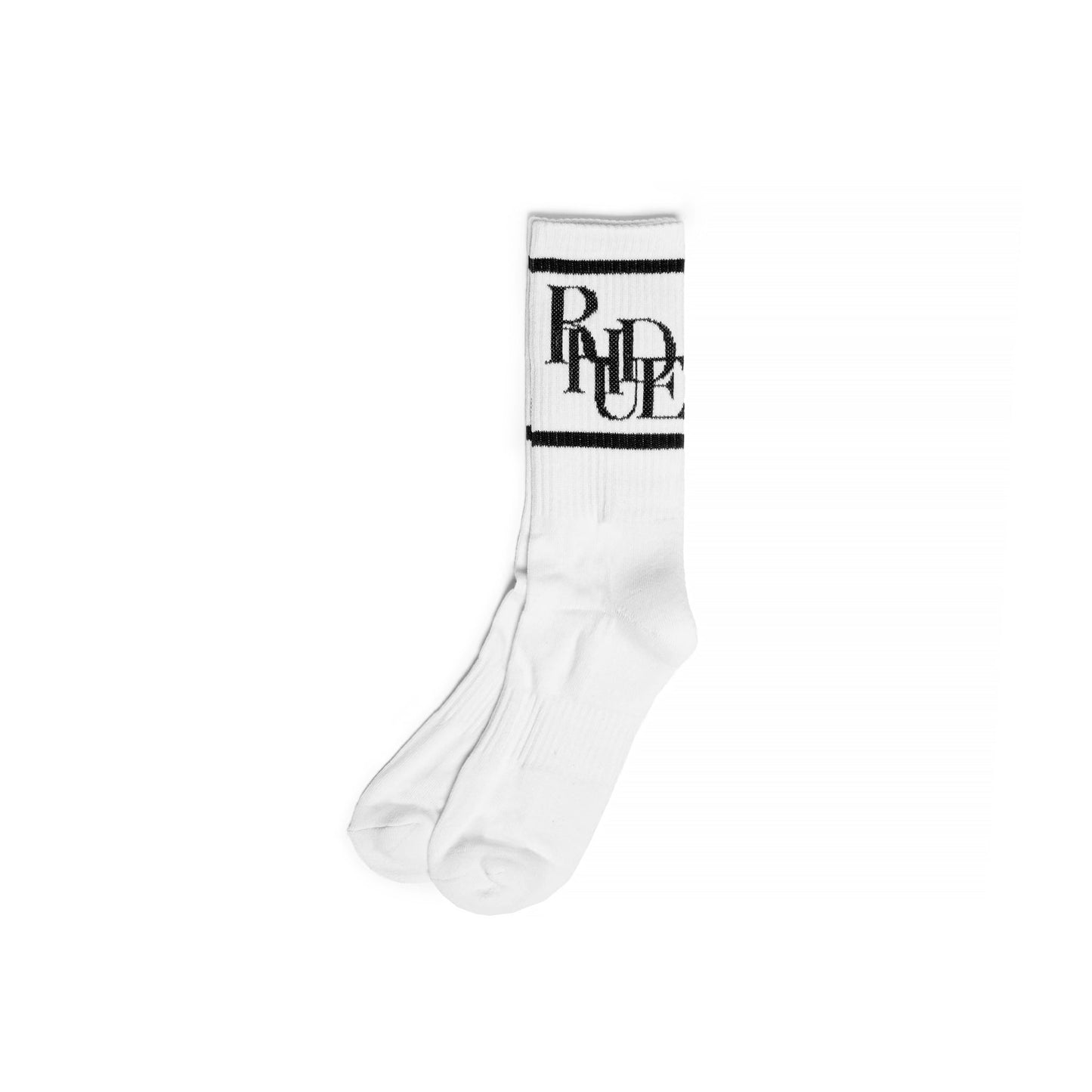 Rhude Mens Scramble Logo Sock 'White/Black'