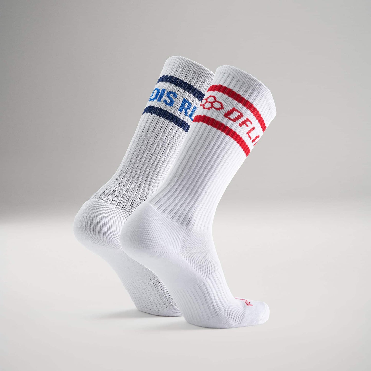 RUDIS Knee High White/White Socks (2 Pair)