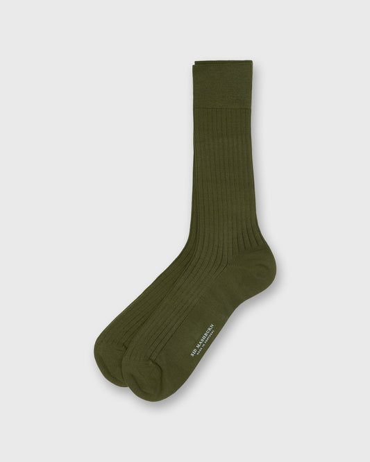 Trouser Dress Socks in Olive Extra Fine Merino