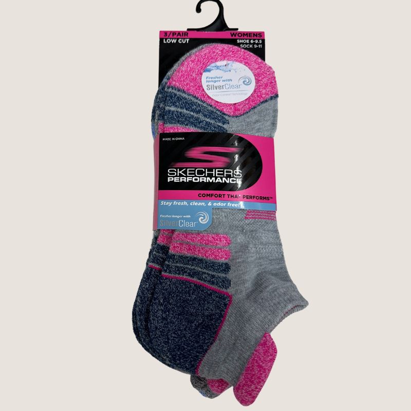 Skechers 3pack Womens 1/2 Terry Low Cut Socks