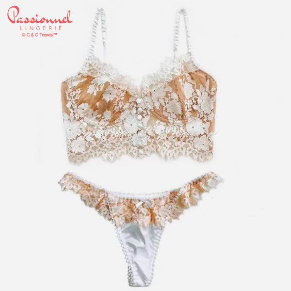 Sexy Lace Flower Embroidery Lingerie Set 22