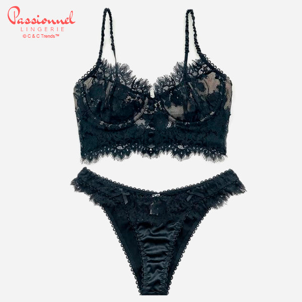 Sexy Lace Flower Embroidery Lingerie Set 24