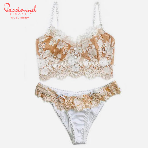 Sexy Lace Flower Embroidery Lingerie Set 25