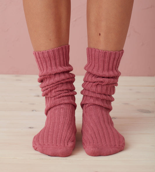 Sorbet Pink Maisie Organic Cotton Cashmere Socks