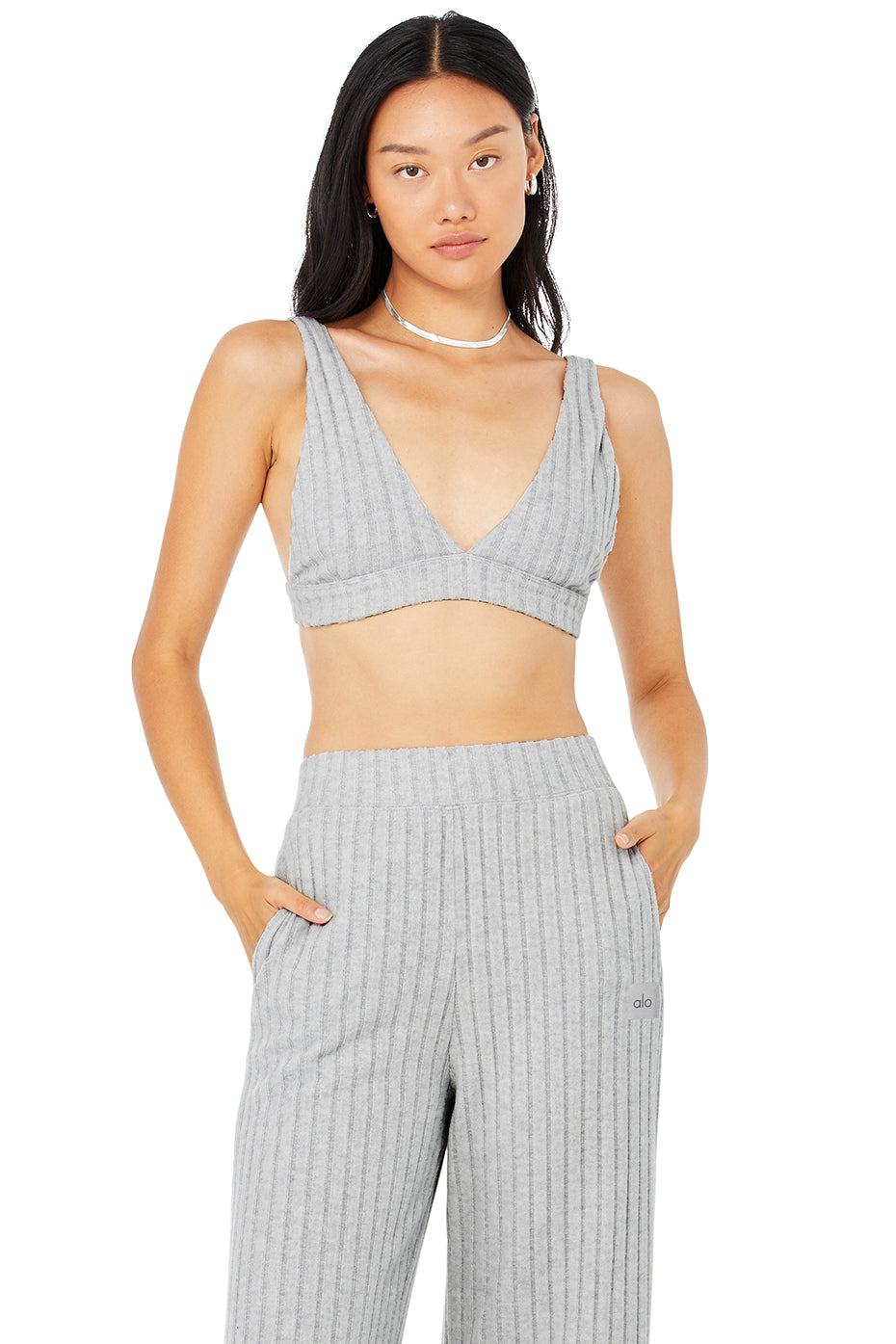 Ribbed Take Comfort Bra - Athletic Heather Grey