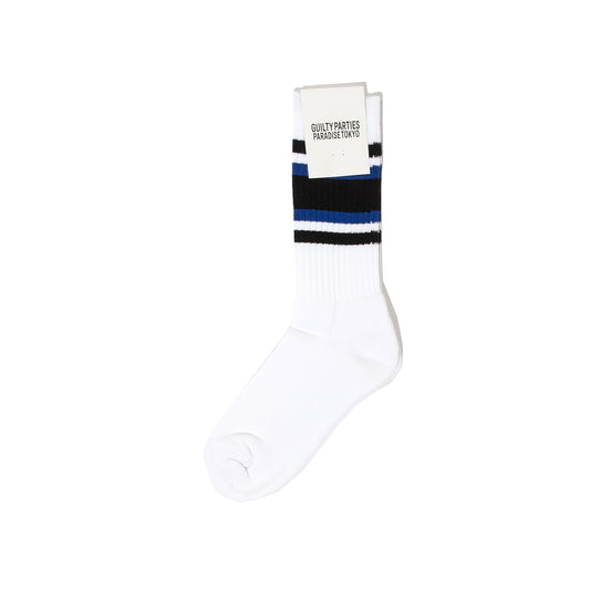 Wacko Maria Skater Socks 'Wht/Blu'