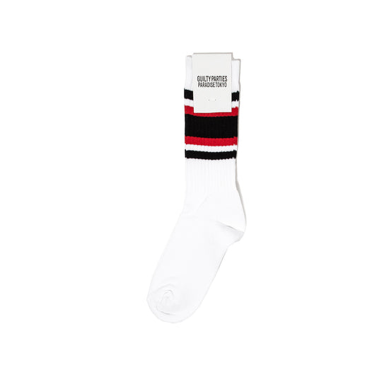 Wacko Maria Skater Socks 'Wht/Red'