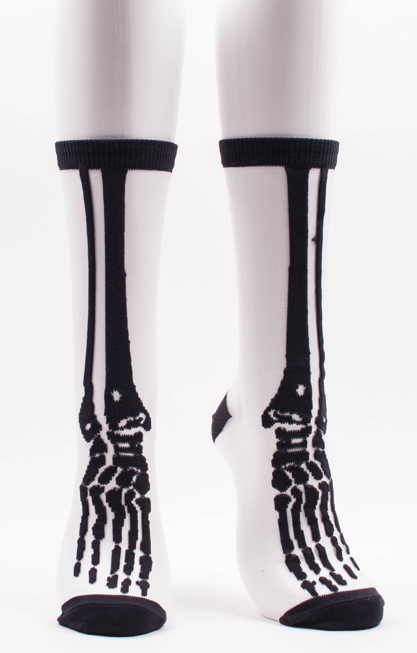 Skeleton Sheer Crew Socks