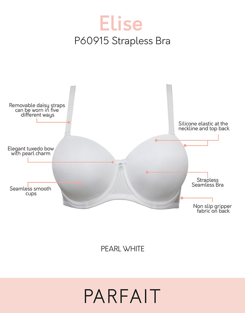 Parfait Elise Strapless Bra Pearl White
