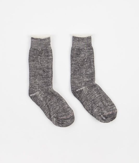 RoToTo Double Face Crew Socks - Charcoal