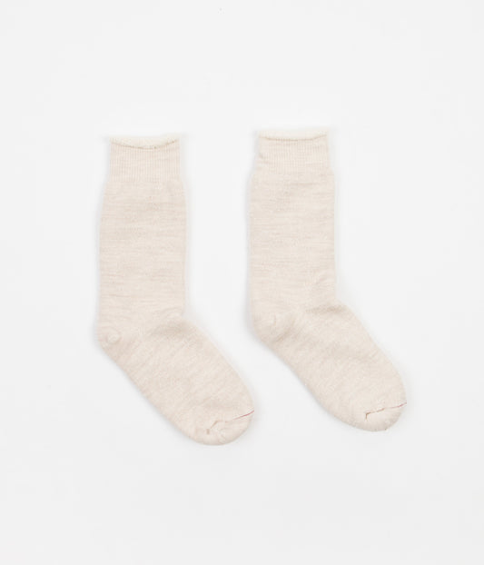 RoToTo Double Face Crew Socks - Oatmeal
