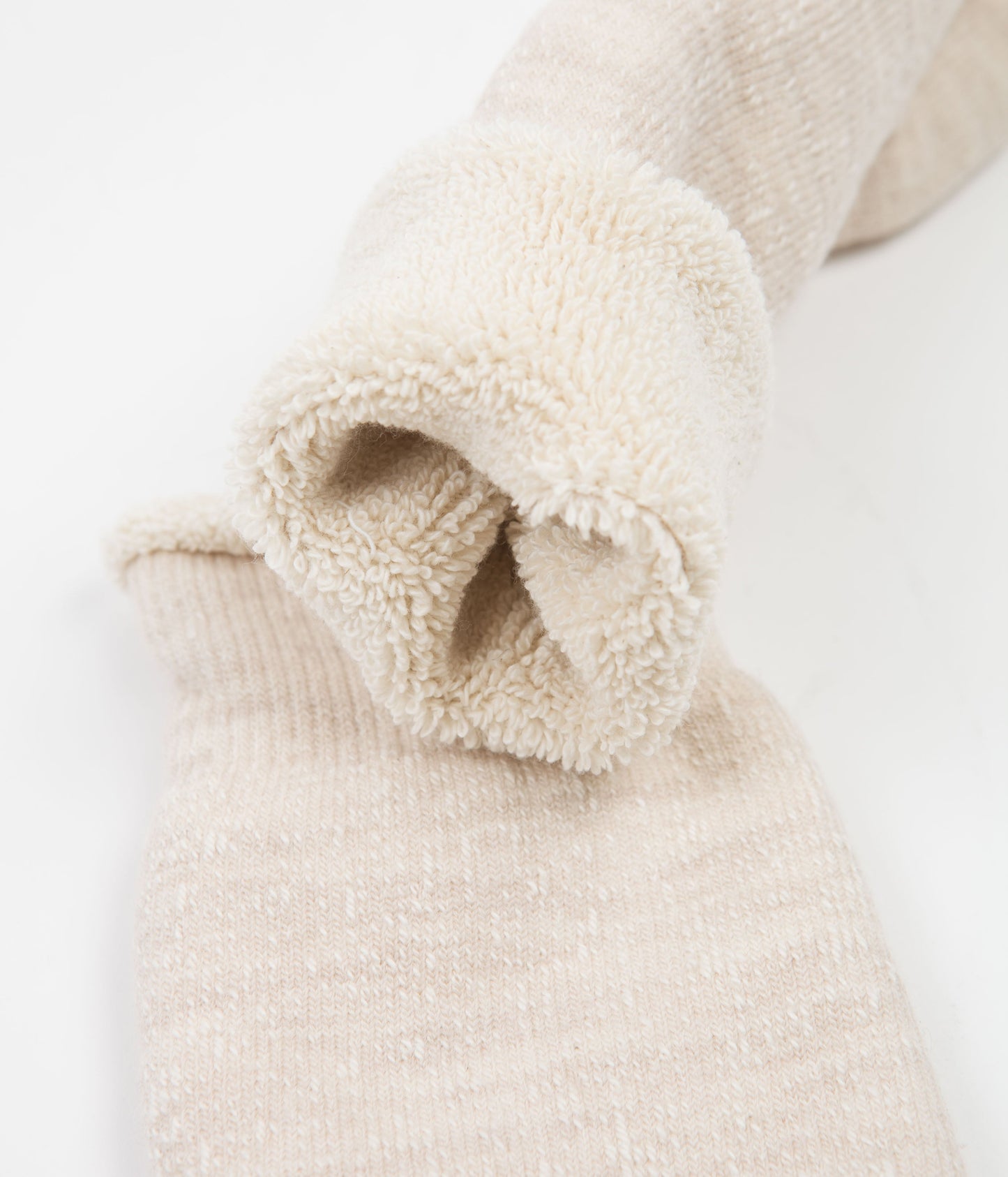 RoToTo Double Face Crew Socks - Oatmeal