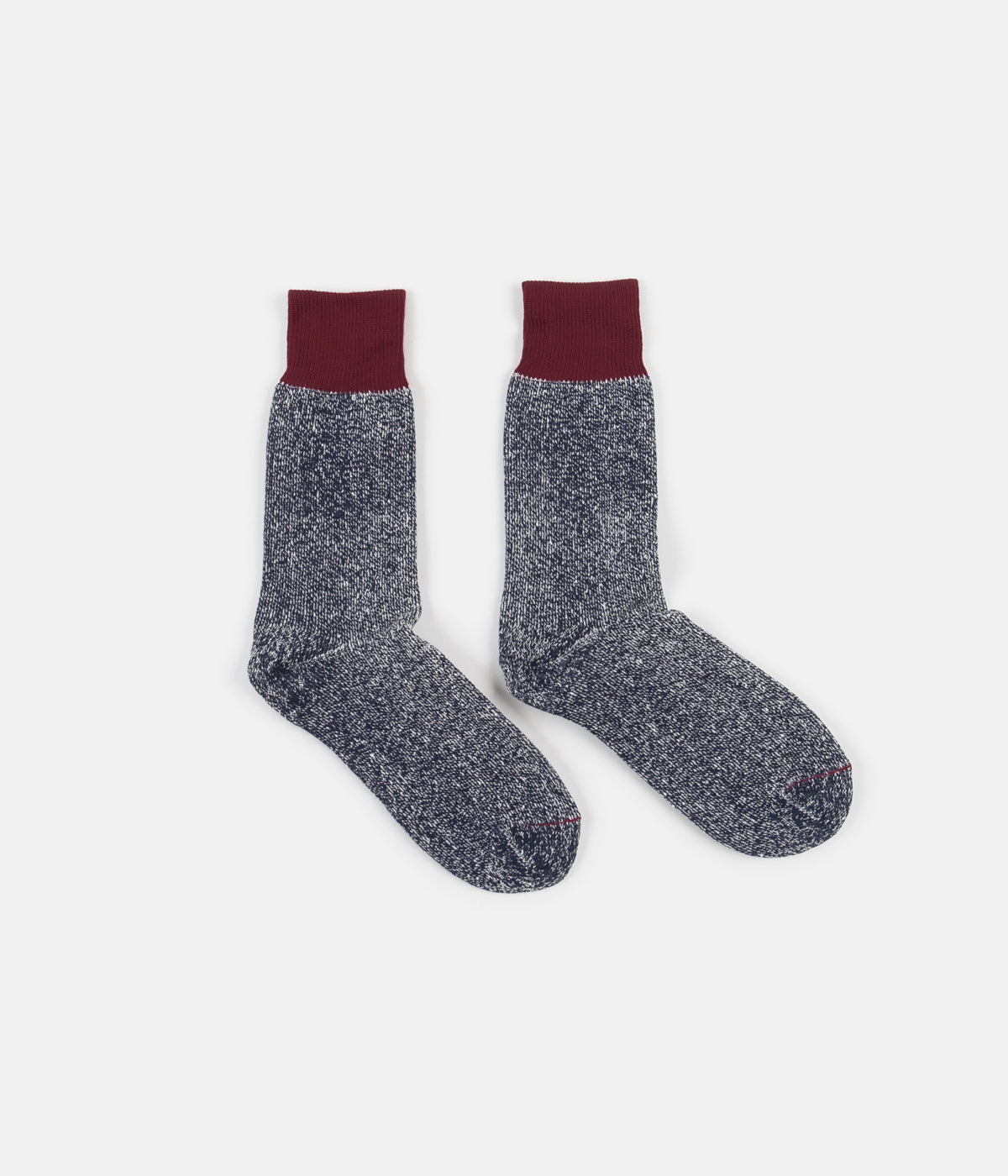 RoToTo Double Face Silk Blend Socks - Burgundy / Mid Navy