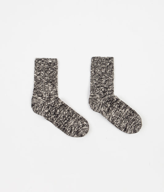 RoToTo Low Gauge Slub Socks - Black