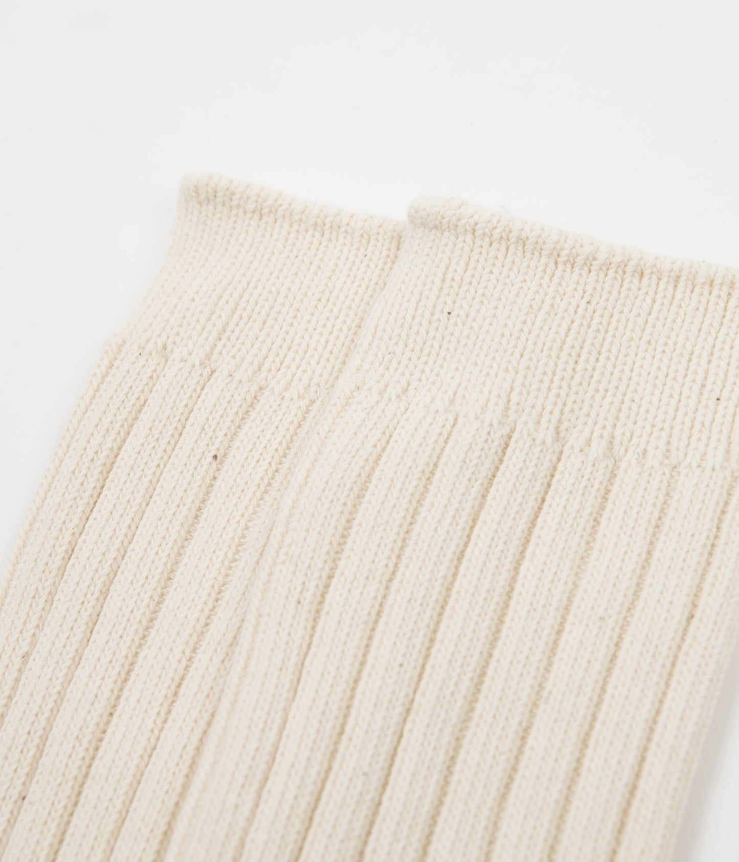 RoToTo Organic Ribbed Crew Socks (3 Pack) - Ecru / Brown