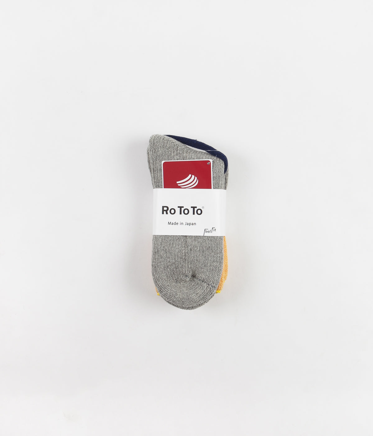 RoToTo Teasel Socks - Gold / Light Grey