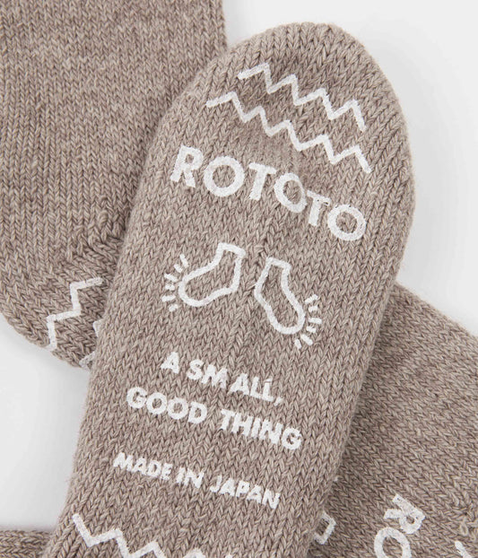 RoToTo Teasel Socks - Light Green / Dark Beige