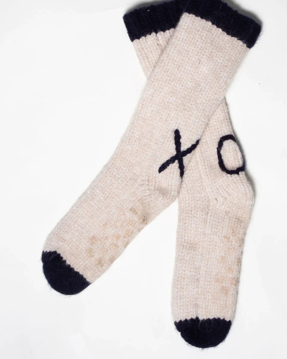Sailor Love Knit XO Oatmeal Socks