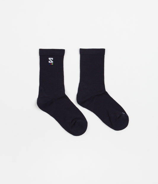 Salomon Sunday Smart Crew Socks - Dark Sapphire / White
