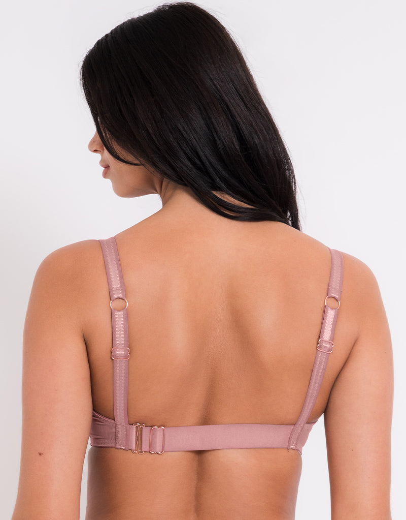 Scantilly Peep Show Deep Plunge Bra Dusty Rose