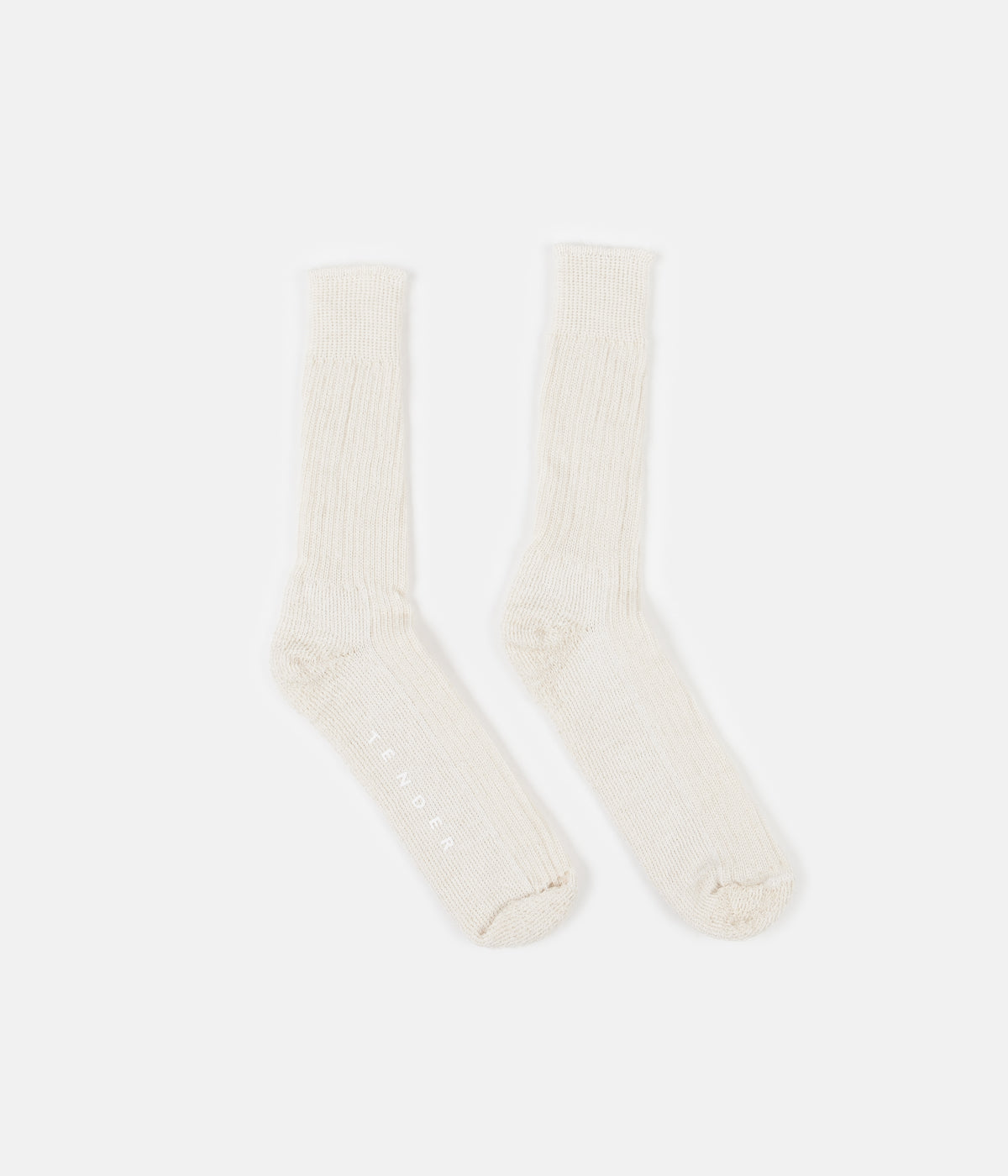 Tender Rib Calf Socks - Unborn Ecru Mohair