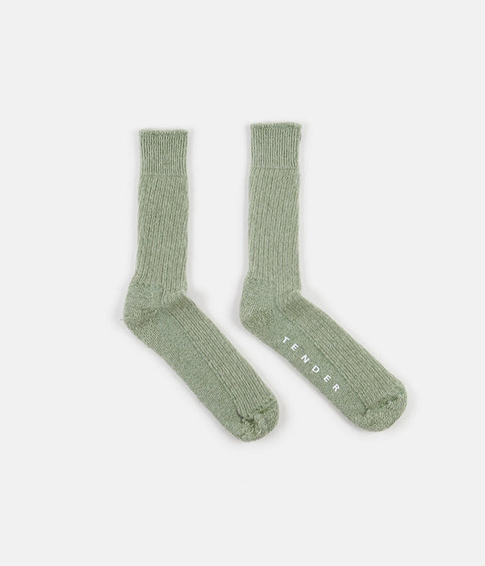 Tender Rib Calf Socks - Viridian Mohair